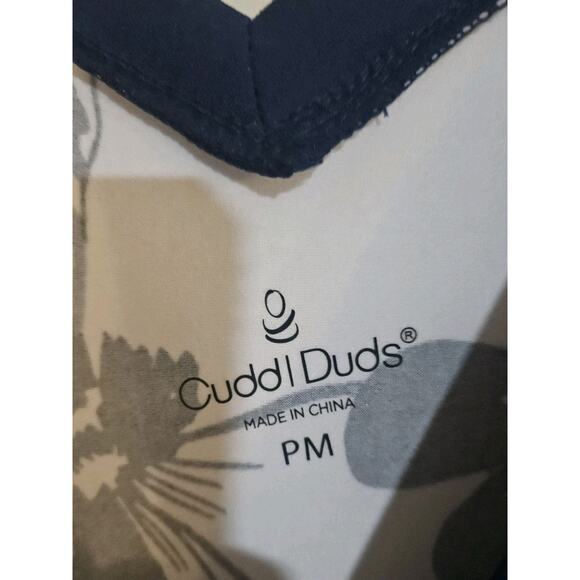 Cuddl Duds Printed Wide Leg Flexwear V-Neck Jumpsuit Romper w Pockets PM - Picture 3 of 3